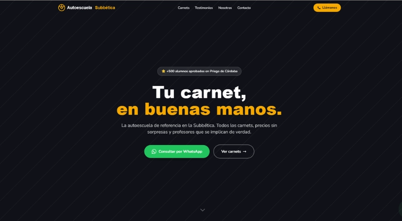 Captura del proyecto Autoescuela Subbética